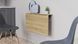 Обеденный стол-трансформер Ника настенный Ferrum-decor 420x900x500 Черный металл ДСП Дуб Сонома 16 мм (NIKA004)