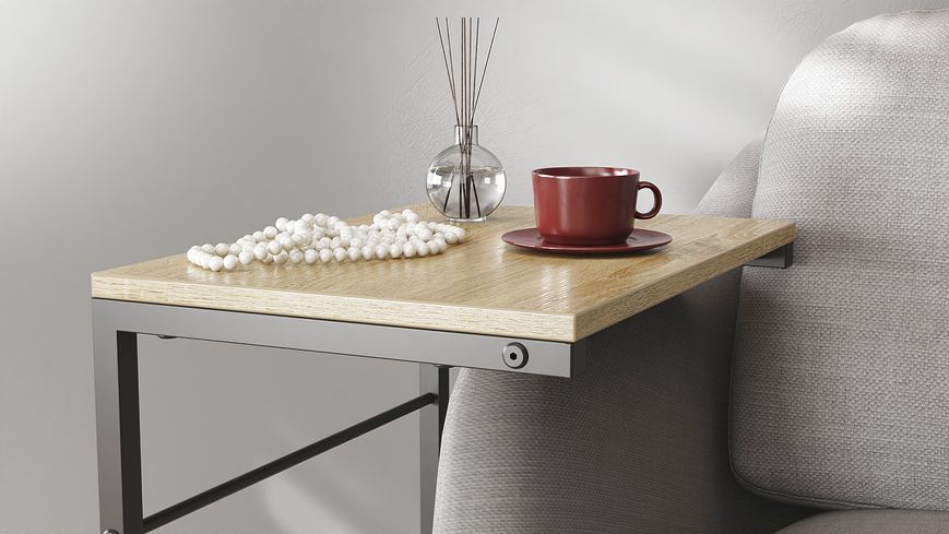 Столик Терри Ferrum-decor 650x440x330 Черный металл ДСП Дуб Сонома 16 мм (TERR004)