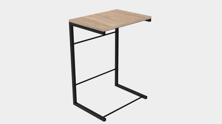 Столик Терри Ferrum-decor 650x440x330 Черный металл ДСП Дуб Сонома 16 мм (TERR004)