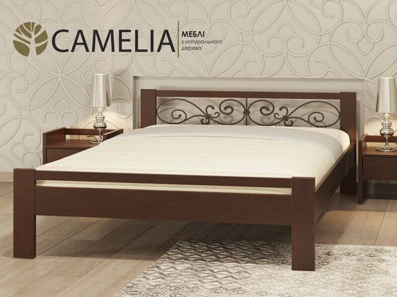 Кровать полуторная Camelia Жасмин 140х190 см сосна цвет: Венге (масло)