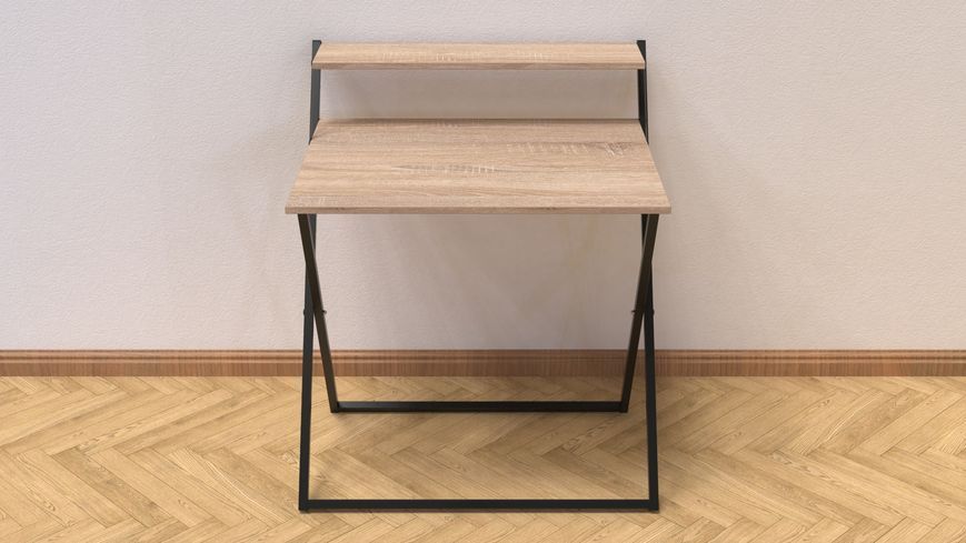 Стіл трансформер Компакт 2 Ferrum-decor 750x790x720 Чорний метал ДСП Дуб Сонома 16 мм (KOM204)