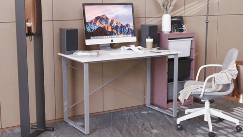 Компьютерный стол Ferrum-decor Дейв 75x140x70 серый ДСП Белое 16мм (DEY171)