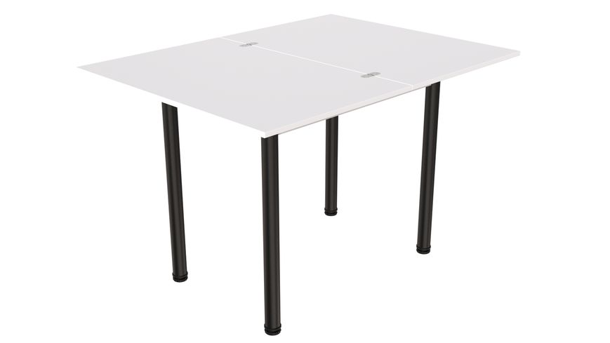 Обідній стіл-формер розкладний Берта Ferrum-decor 750x1200x900 Чорний метал ДСП Білий 16 мм (BERT01)