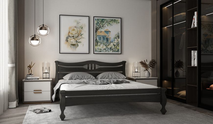 Ліжко Stemma Даллас 160х200, з шухлядами, колір Горіх темний