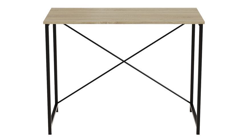 Стол письменный Line Лайт Ferrum-decor 750x1000x500 Черный металл ДСП Дуб Сонома 16 мм (LINE104)