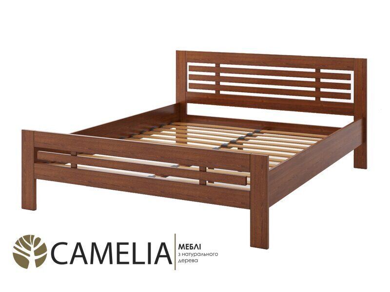 Ліжко полуторне Camelia Фрезія 140х190 см бук колір: Горіх світлий (лак)