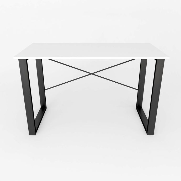 Письмовий стіл Ferrum-decor Драйв 750x1400x600 Чорний метал ДСП Білий 16 мм (DRA043)