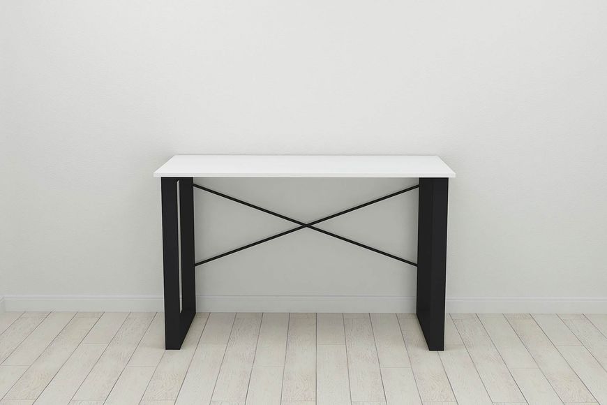 Письменный стол Ferrum-decor Драйв 750x1400x600 Черный металл ДСП Белый 16 мм (DRA043)