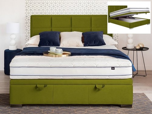 Ліжко MAISON VELVET 160*200 зелене/хром BL.75