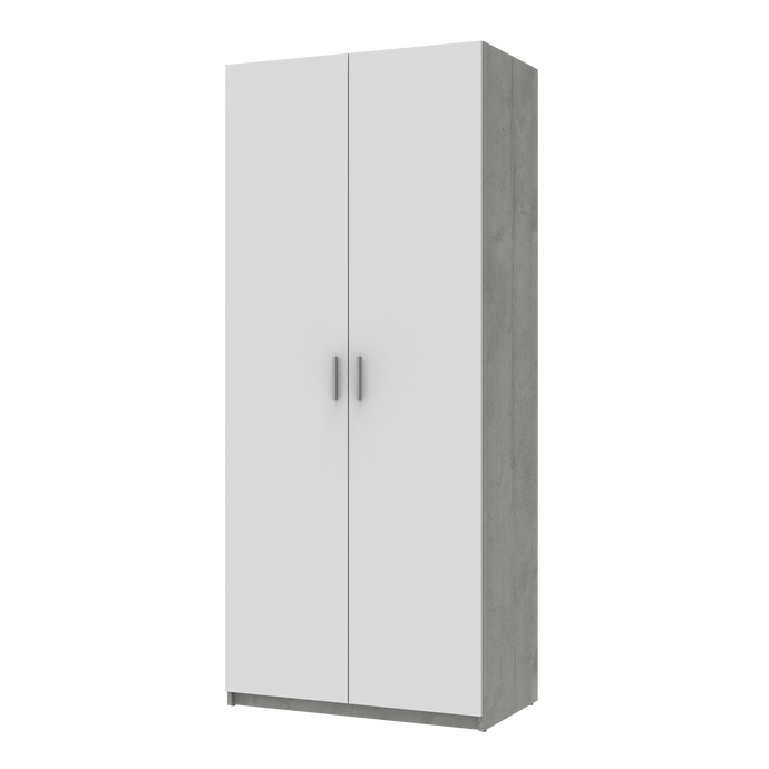 Шкаф для одежды Doros Кен 2 ДСП Бетон / Белый 90х52х210