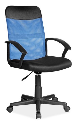 Крісло поворотне Q-702 блакитне / чорне