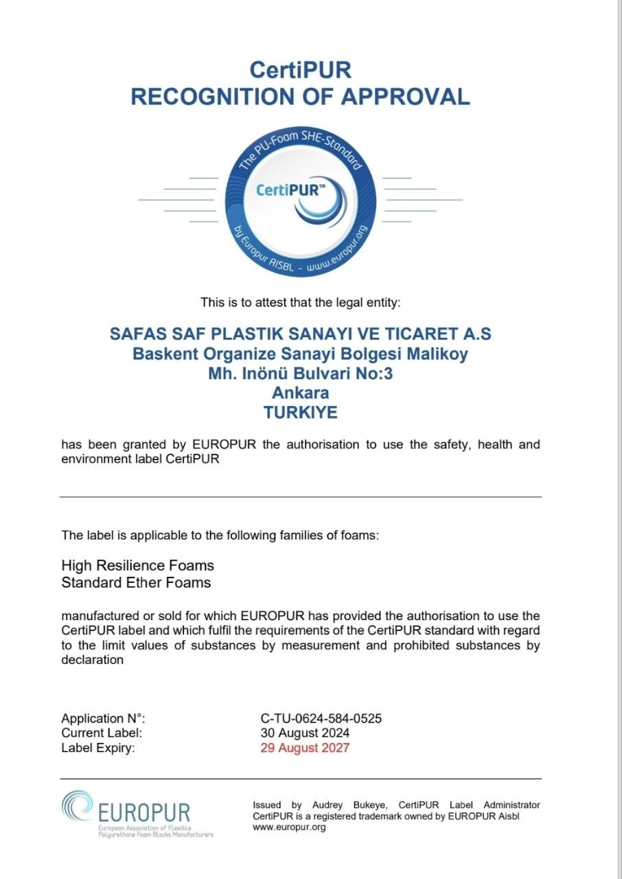 CertiPUR — Ankara Plant