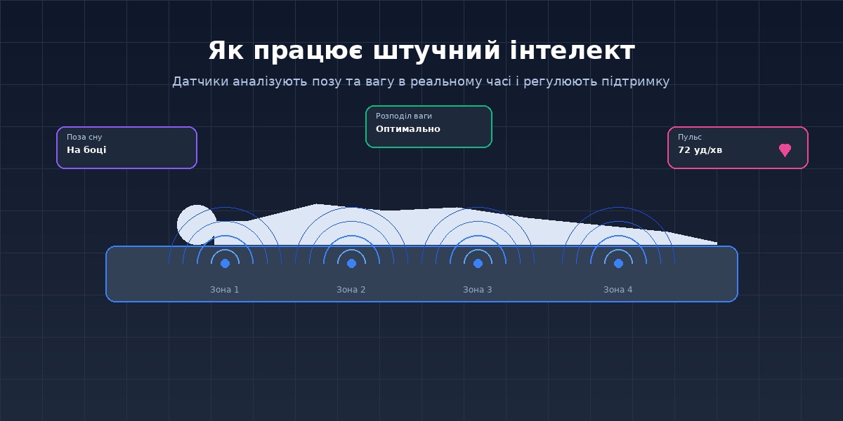 Як працює штучний інтелект у матраці SleepOne Cloud — датчики аналізують позу та вагу